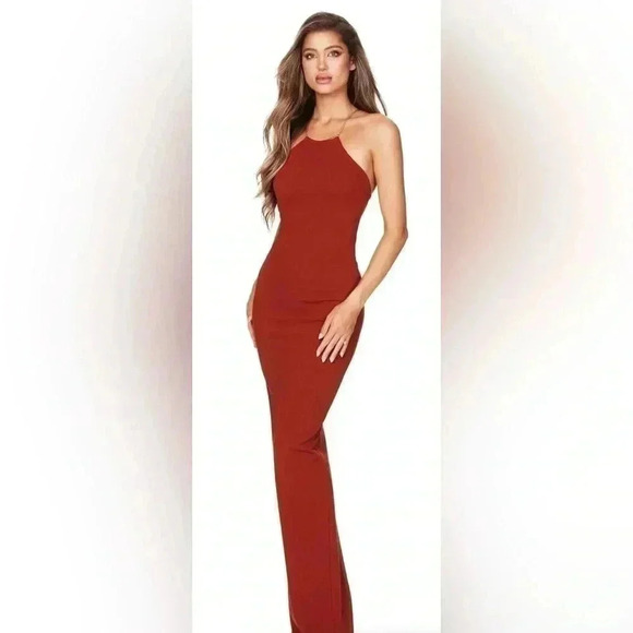 Nookie Lexi Chain Gown Rust - Picture 2 of 6